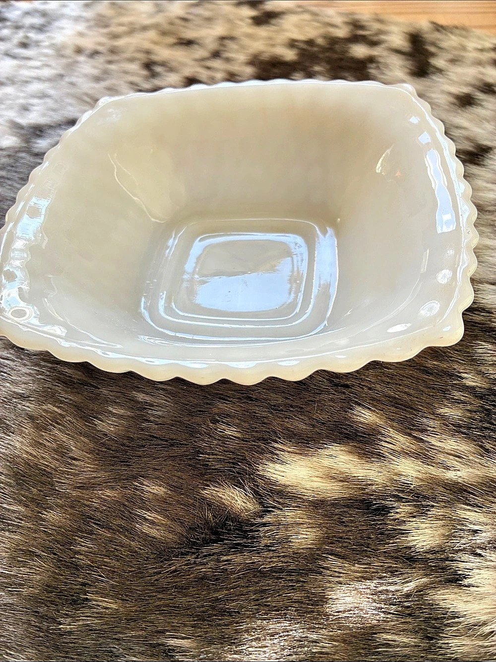 Westmoreland English Hobnail Square Bowl White
